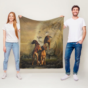 Couverture Polaire Rhodesian Ridgeback avec Lion