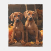 Couverture Polaire Rhodesian Ridgeback Chiot Automne Citrouille délic (Devant)
