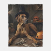 Couverture Polaire Rhodesian Ridgeback Citrouilles Halloween effrayan (Devant)