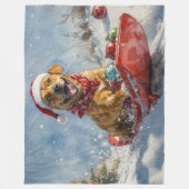 Couverture Polaire Rhodesian Ridgeback Dog dans Sledge Noël (Devant)