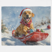 Couverture Polaire Rhodesian Ridgeback Dog dans Sledge Noël (Devant (Horizontal))