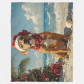 Couverture Polaire Rhodesian Ridgeback Dog Noël Plage Vintage (Devant)