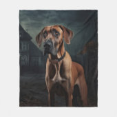 Couverture Polaire Rhodesian Ridgeback Halloween effrayant (Devant)