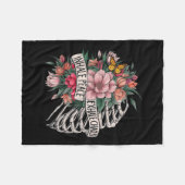 Couverture Polaire Rib Cage Inhale Peace Exhale Chaos Santé mentale (Devant (Horizontal))