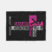 Couverture Polaire Ribbon Cancer du sein Survivant Croix chrétienne (Devant (Horizontal))