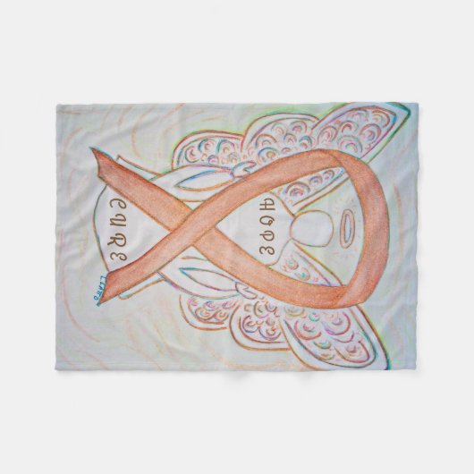 Couverture Polaire Ribbon de sensibilisation au cancer de l'enfant An (Devant (Horizontal))
