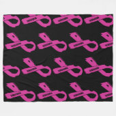 Couverture Polaire Ribbon déchiré/Guerrier...Cancer du sein (Devant (Horizontal))