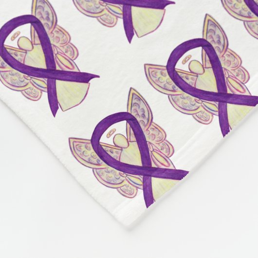 Couverture Polaire Ribbon Hope Cure Angel Blanche (Coin)
