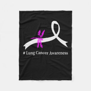 Couverture Polaire Ribbon perle de sensibilisation au cancer du poumo