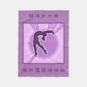 Couverture Polaire Ribbon Purple Sparkle Gymnastique Nom personnalisé (Devant)