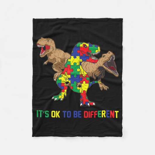 Couverture Polaire Ribbon T-Rex Dino Dinosaur B Sensibilisation sur l (Devant)
