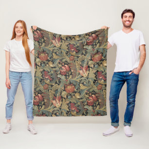 Couverture Polaire Riche brocart de tapisserie florale antique victor