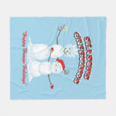 Couverture Polaire Rick et Morty | Bonnes Fêtes de snowmen (Devant (Horizontal))