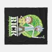 Couverture Polaire RICK ET MORTY™ | Éclaboussure verte (Devant (Horizontal))