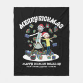 Couverture Polaire Rick et Morty | Joyeux Rickmas présents (Devant)