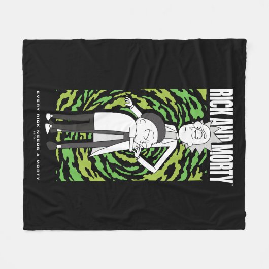 Couverture Polaire RICK ET MORTY™ | Morty Hugging Rick (Devant (Horizontal))