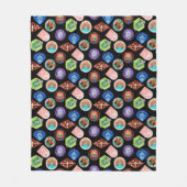 Couverture Polaire RICK ET MORTY™ | Motif des patchs d'espace externe (Devant)