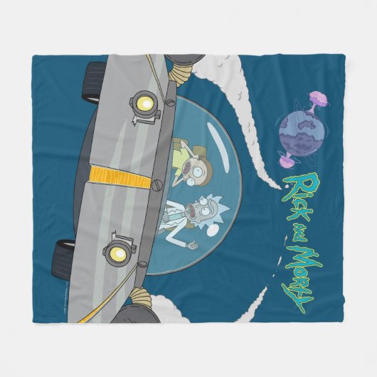 Couverture Polaire RICK ET MORTY™ | Vol En Navire Spatial (Devant (Horizontal))