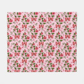 Couverture Polaire Rideau à motif floral cerise (Devant (Horizontal))