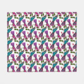Couverture Polaire Rideau motif floral oiseaux sans couture (Devant (Horizontal))