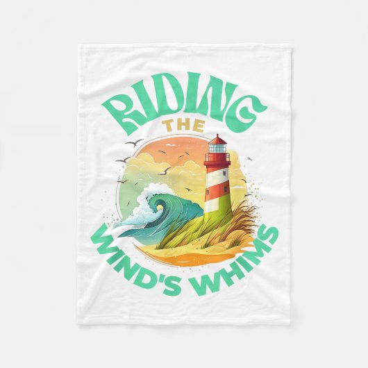 Couverture Polaire Riding The Wind's Whims Ocean Humor Lighthouse Sce (Devant)