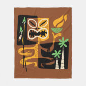 Couverture Polaire Rituels tribaux anciens : Homme avec feu et oreill (Devant)