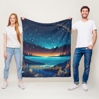 Couverture Polaire Rivière Abstraite Fierce avec les étoiles magiques