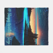 Couverture Polaire Rivière Abstraite Fierce avec les étoiles magiques (Devant (Horizontal))