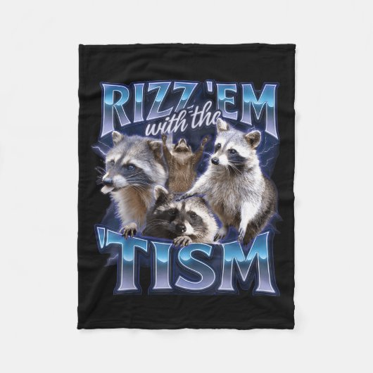 Couverture Polaire Rizz Em With The Tism Racoon For Men, Women, And K (Devant)