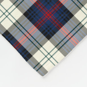 Couverture Polaire Robe Clan Sutherland Tartan bleu et blanc Plaid