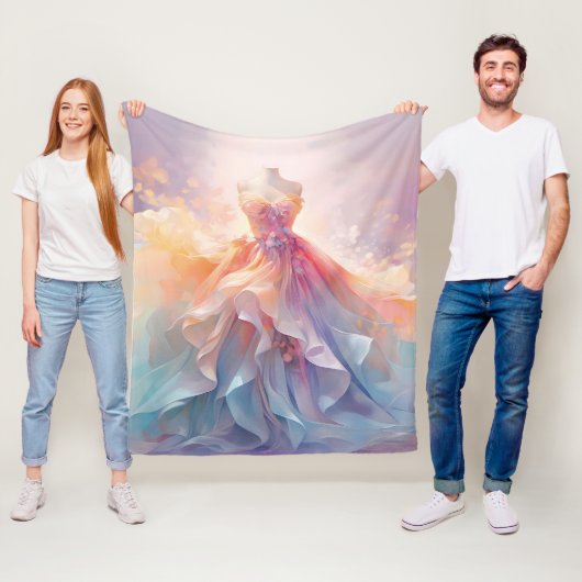 Couverture Polaire Robe de couture pastel rêveuse Art (En situation)