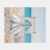 Couverture Polaire Robe de mariée Jour de mariage Mariage sur la plag (Devant (Horizontal))