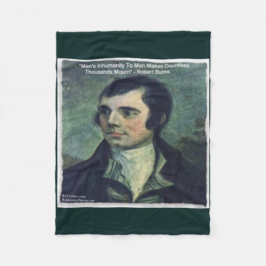 Couverture Polaire Robert Burns "L'inhumanité de l'homme" Blanche en  (Devant)