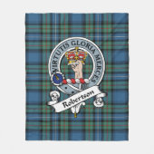 Couverture Polaire Robertson Chasse Ancien Clan Badge Tartan Plaid (Devant)