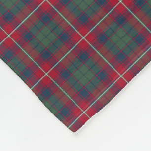 Couverture Polaire Robertson Clan Rouge, Bleu et Tartan Vert