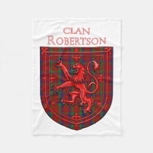 Couverture Polaire Robertson Tartan Scottish Plaid Lion Rampant