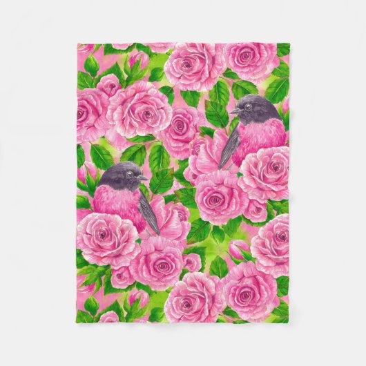 Couverture Polaire Robin rose et rose (Devant)
