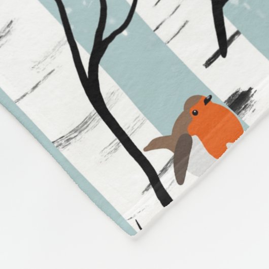 Couverture Polaire Robins européens sur bouleau d'argent dans la neig (Coin)