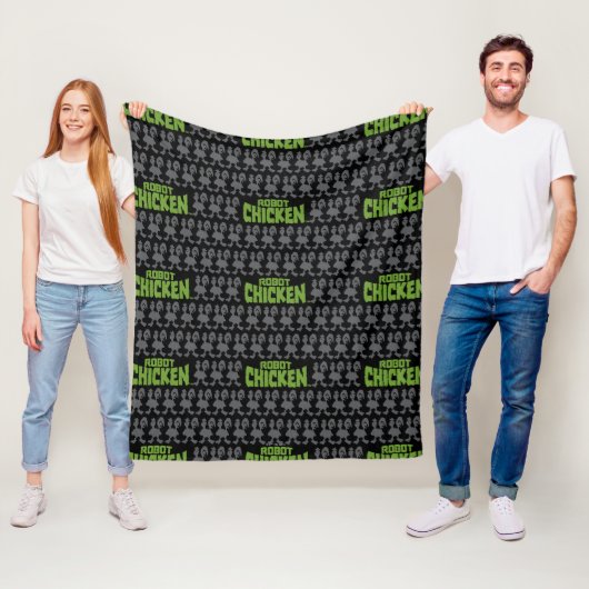 Couverture Polaire Robot Chicken Silhouette Pattern (En situation)