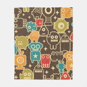 Couverture Polaire Robot et monstres motif moderne sans faille en arr
