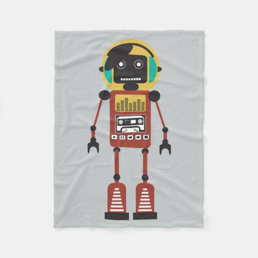 Couverture Polaire Robot radio rétro (Devant)