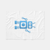 Couverture Polaire Robot rétro bleu (Devant (Horizontal))