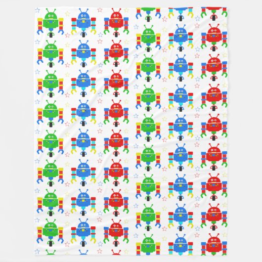 Couverture Polaire Robots colorés Couvercle Duvet pour enfants (Devant)