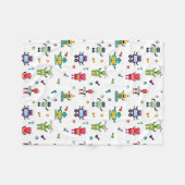 Couverture Polaire Robots multicolores mignons Motif robotique pour e (Devant (Horizontal))