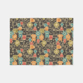 Couverture Polaire Robots sur brun (Devant (Horizontal))
