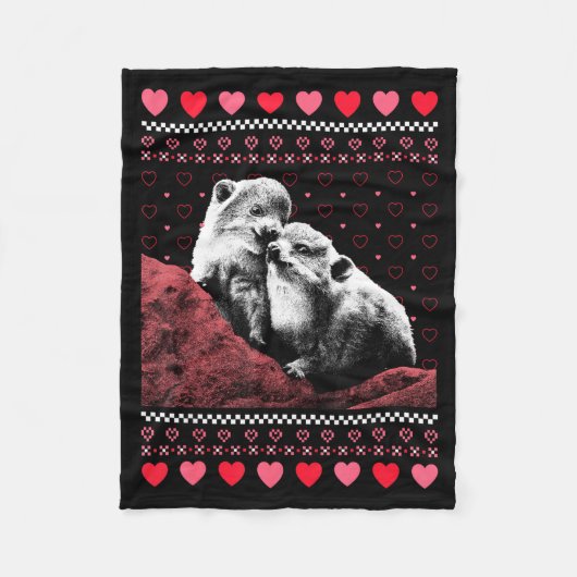Couverture Polaire Rock Hyrax Valentine's Day Ugly Sweater Style (Devant)