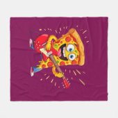 Couverture Polaire **Rock ’n’ Roll Pizza – Funny Guitar-Playing Slice (Devant (Horizontal))