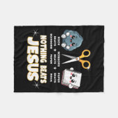 Couverture Polaire Rock Paper Scissors But Nothing Beats Jesus Funny (Devant (Horizontal))