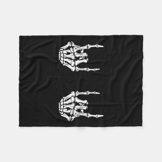 Couverture Polaire Rock Star Rock Skeleton Hands Rockfun Hallow (Devant (Horizontal))