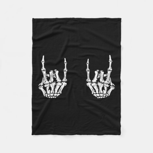 Couverture Polaire Rock Star Rock Skeleton Hands Rockfun Hallow (Devant)